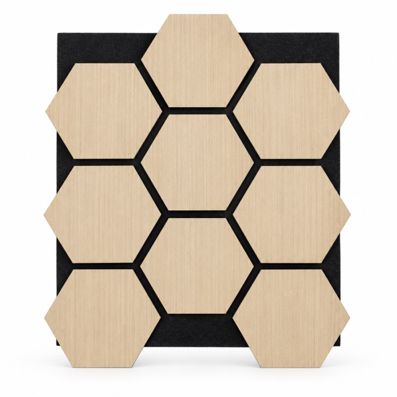 Wall Panel Acústico Hexagonal Natural 560x680x18 mm 2