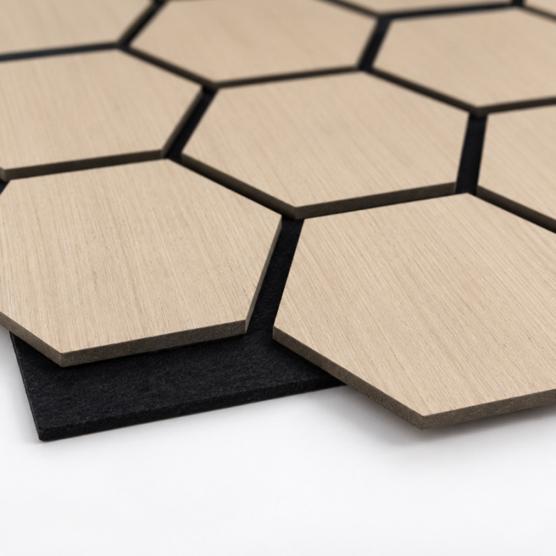 Wall Panel Acústico Hexagonal Natural...